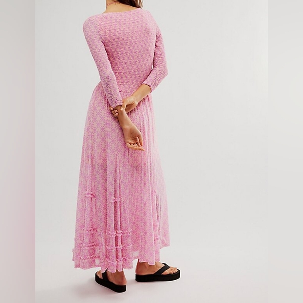 Free People It's Fate Midi Dress/Lilac Combo - Picture 2 of 13